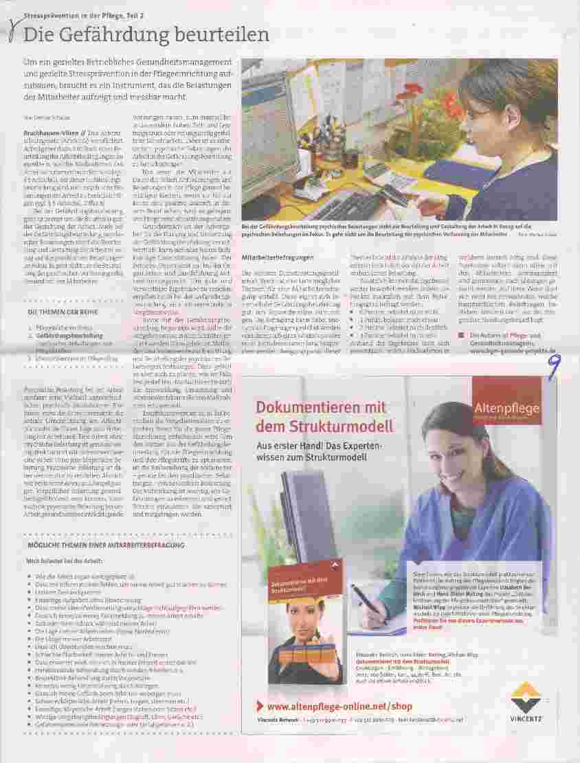 Vorschauseite 1: Stressprävention in der Pflege, Teil 2 Die Gefährdung beurteilen
