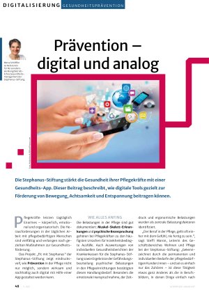 Vorschauseite 1: Prävention – digital und analog
