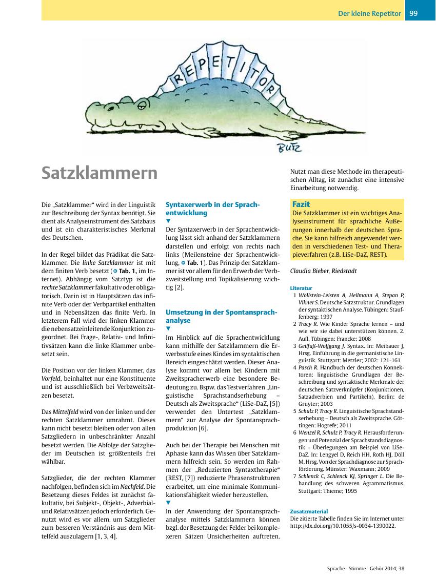Vorschauseite 1: Satzklammern