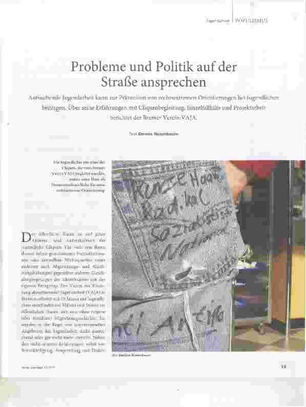 Vorschauseite 1: Probleme und Politik auf der Straße ansprechen
