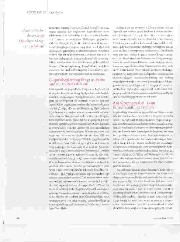 Vorschauseite 2: Probleme und Politik auf der Straße ansprechen