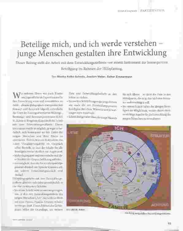 Vorschauseite 1: Beteilige mich, und ich werde verstehen -junge Menschen gestalten ihre Entwicklung