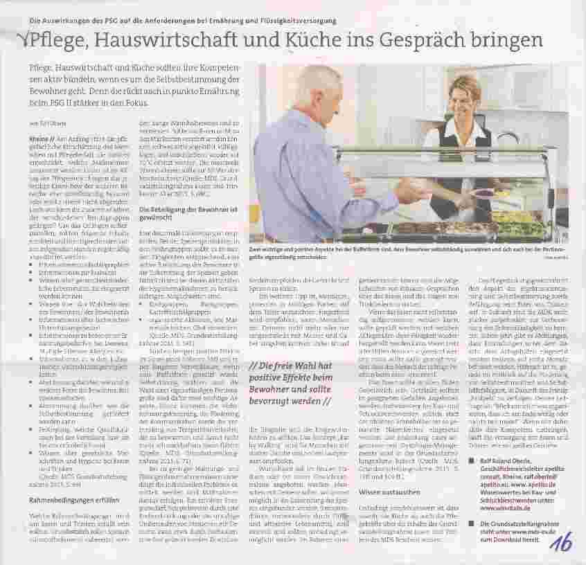 Vorschauseite 1: Pflege, Hauswirtschaft und Küche ins Gespräch bringen
