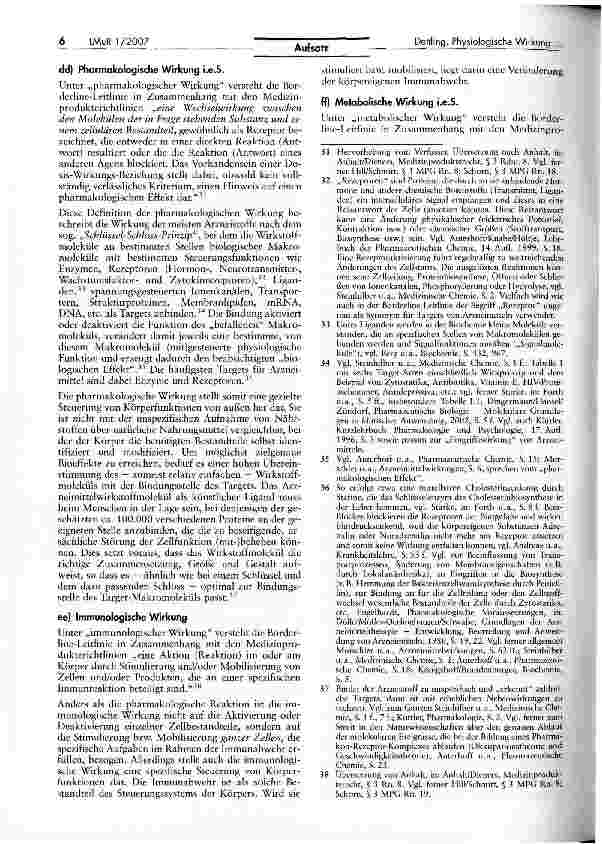 Vorschauseite 6: Physiologische, pharmakologische und toxikologische Wirkung - Ein Beitrag zur Abgrenzung von Lebensmitteln, Arzneimitteln und gefährlichen Stoffen - (Teil 1