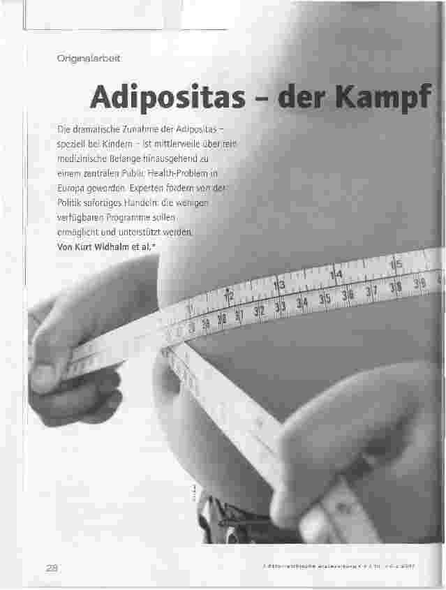 Vorschauseite 1: Adipositas - der Kampf gegen die Epidemie
