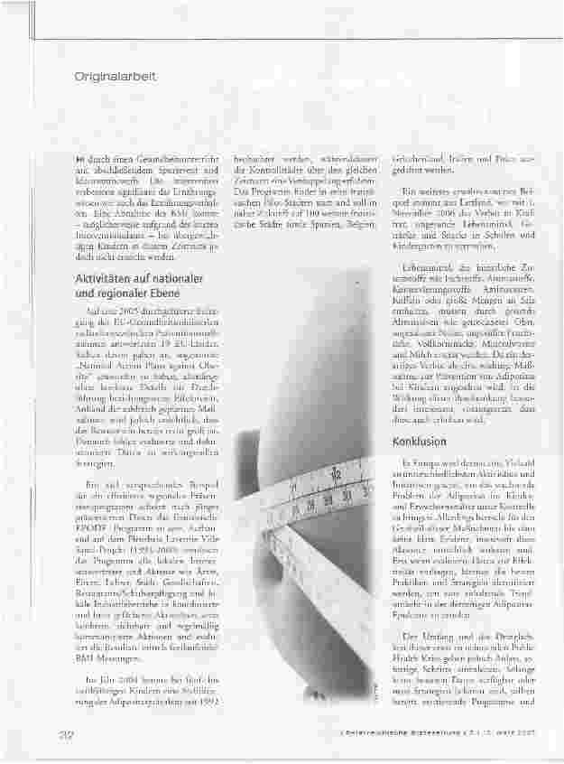 Vorschauseite 4: Adipositas - der Kampf gegen die Epidemie