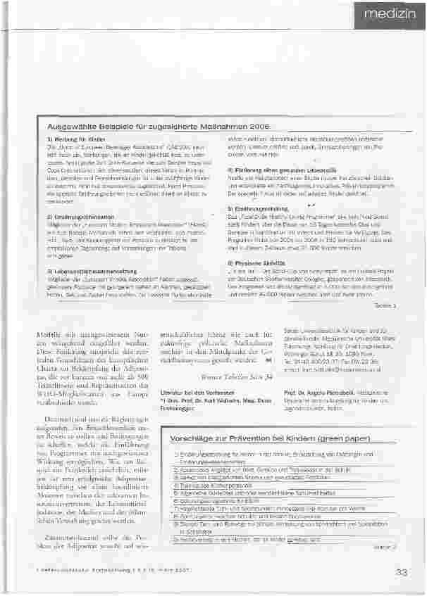 Vorschauseite 5: Adipositas - der Kampf gegen die Epidemie