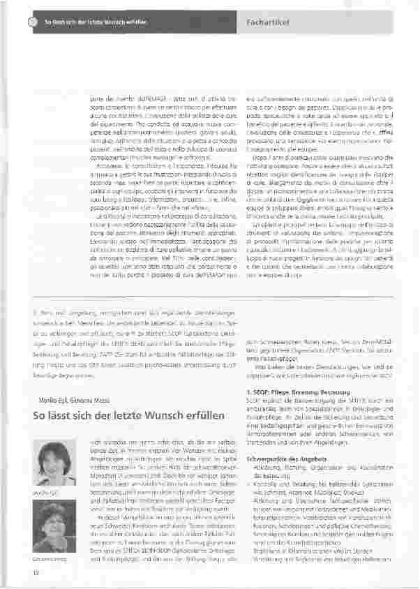 Vorschauseite 2: Siebenjährige Arbeit eines mobilen Schmerzund Palliative Care-Teams in einem Universitätsspital