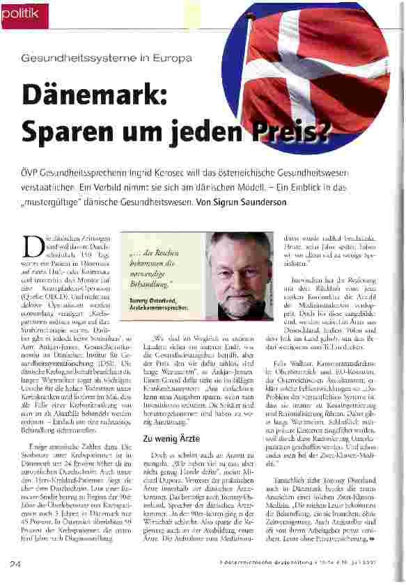 Vorschauseite 1: Dänemark: Sparen um jeden Preis?