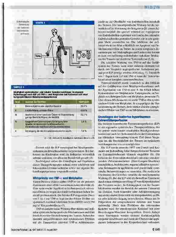 Vorschauseite 3: Isolierte hypertherme Extremitätenperfusion mit TNF-a und Melphalan