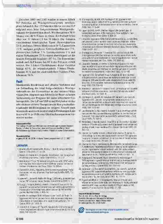 Vorschauseite 6: Isolierte hypertherme Extremitätenperfusion mit TNF-a und Melphalan