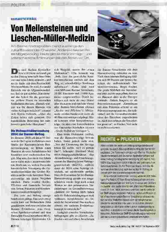 Vorschauseite 1: Von Meilensteinen und Lieschen-Müller-Medizin