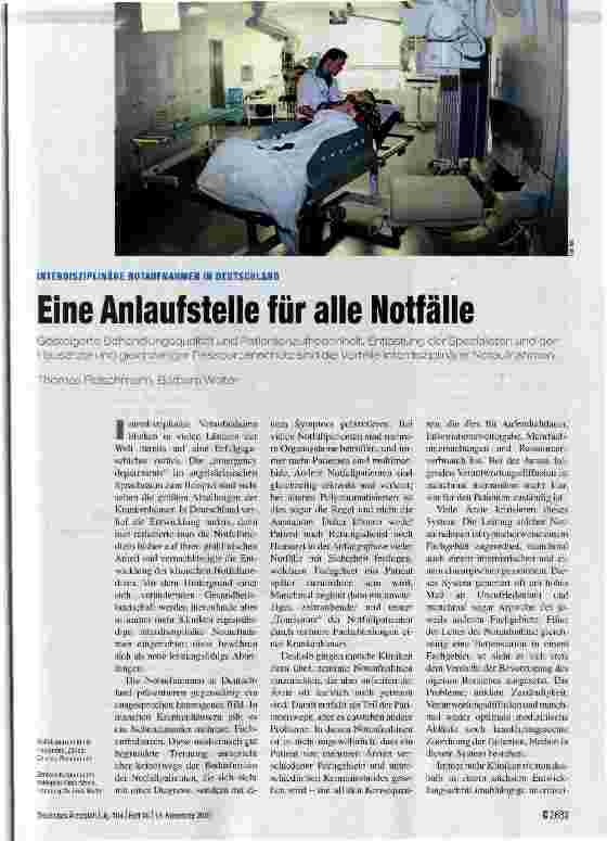 Vorschauseite 1: Eine Anlaufstelle für alle Notfälle