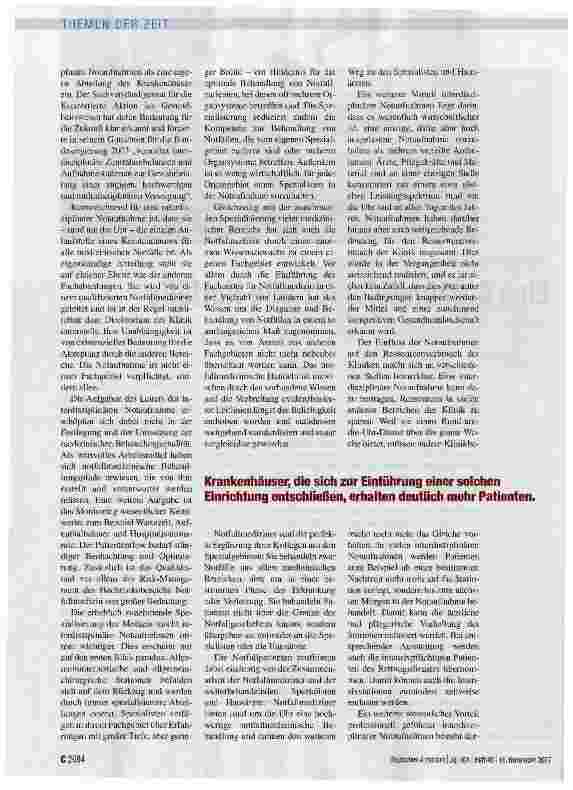 Vorschauseite 2: Eine Anlaufstelle für alle Notfälle
