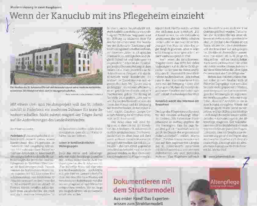 Vorschauseite 1: Wenn der Kanuclub mit ins Pflegeheim einzieht