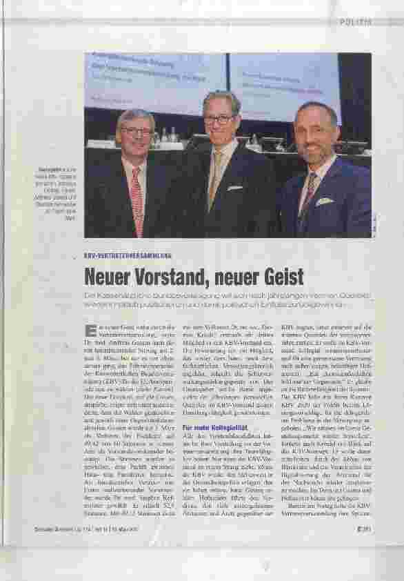 Vorschauseite 1: Neuer Vorstand, neuer Geist