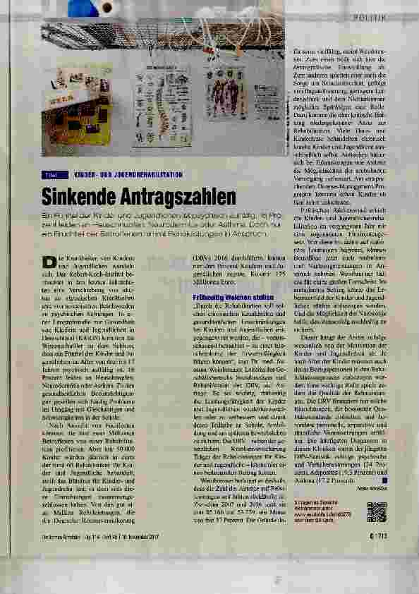 Vorschauseite 1: Sinkende Antragszahlen