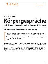 Vorschauseite 1: Körpergespräche mit Menschen mit behinderten Körpern: Eine kritische Gegenwartsbeobachtung