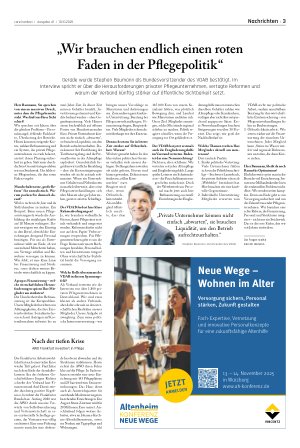 Vorschauseite 1: „Wir brauchen endlich einen roten Faden in der Pflegepolitik“