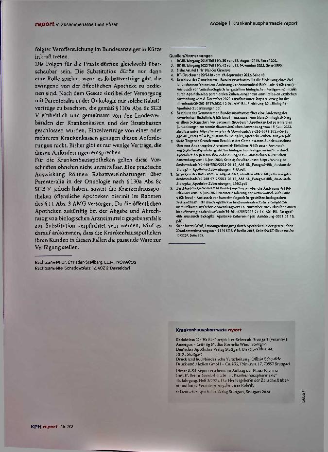 Vorschauseite 4: Automatische Substitution von biologischen Fertigarzneimitteln in onkologischen parenteralen Zubereitungen vor dem Start.