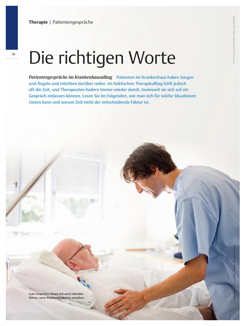 Vorschauseite 1: Die richtigen Worte - Patientengespräche im Krankenhausalltag