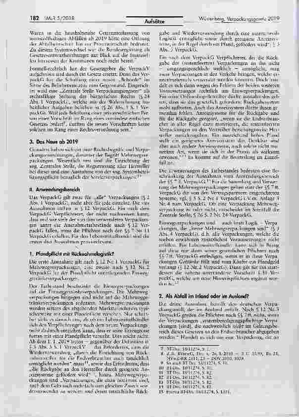 Vorschauseite 2: Das Verpackungsgesetz 2019 am Beispiel des Lebensmittelhandels