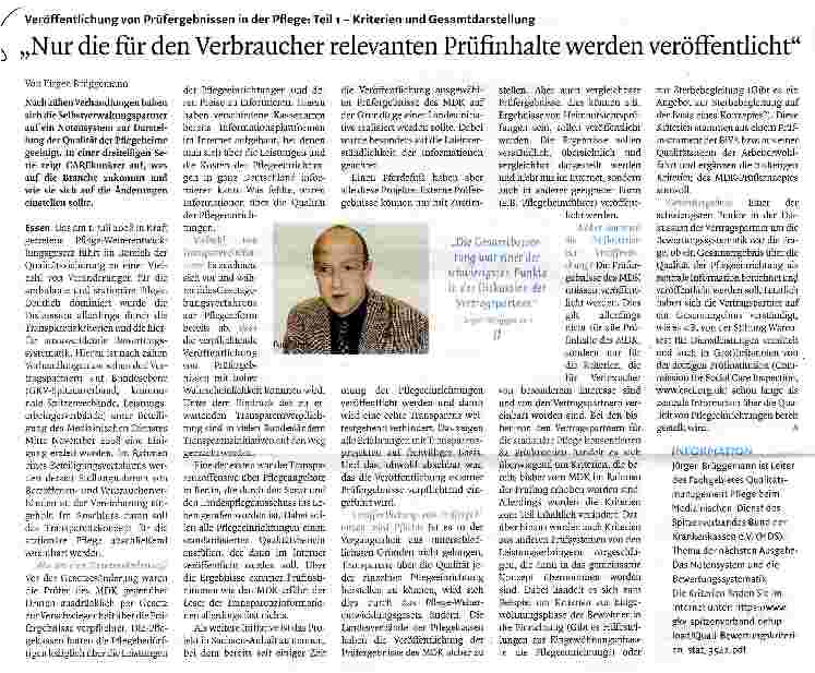Vorschauseite 1: Nur die für den Verbraucher relevanten Prüfinhalte werden veröffentlicht
