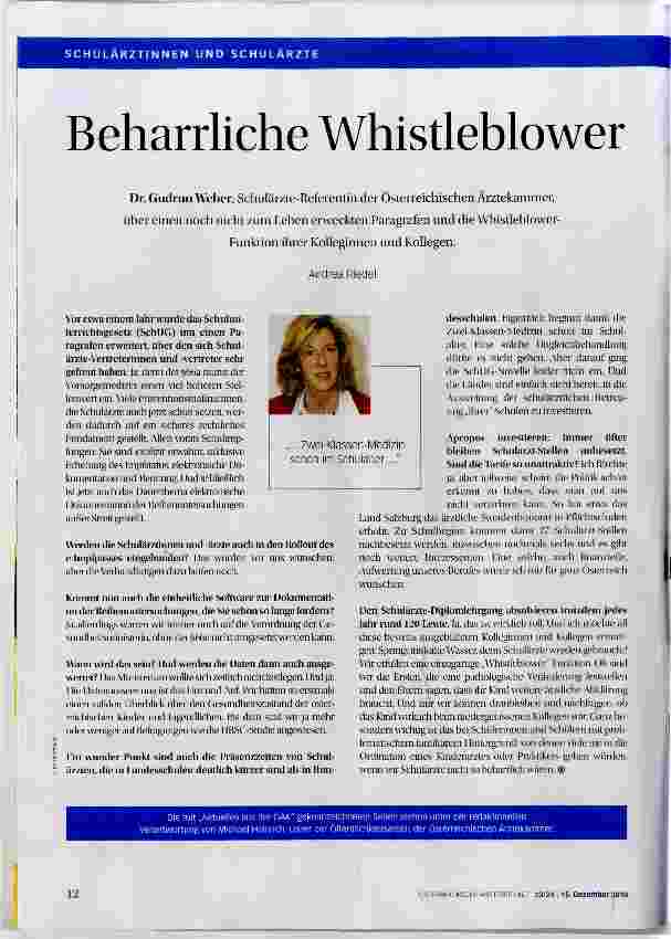 Vorschauseite 1: Beharrliche Whistleblower