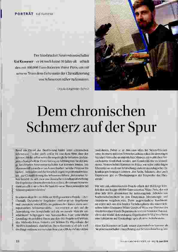 Vorschauseite 1: Dem chronischen Schmerz auf der Spur