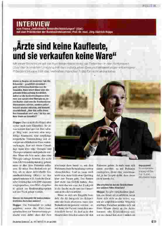 Vorschauseite 1: Ärzte sind keine Kaufleute, und sie verkaufen keine Ware