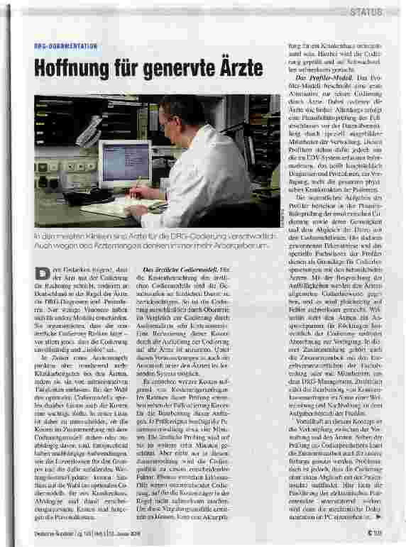 Vorschauseite 1: Hoffnung für genervte Ärzte