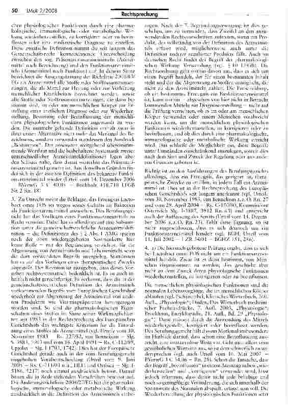 Vorschauseite 4: Abgrenzung Arzneimittel/Lebensmittel (Lactobact omni FOS)