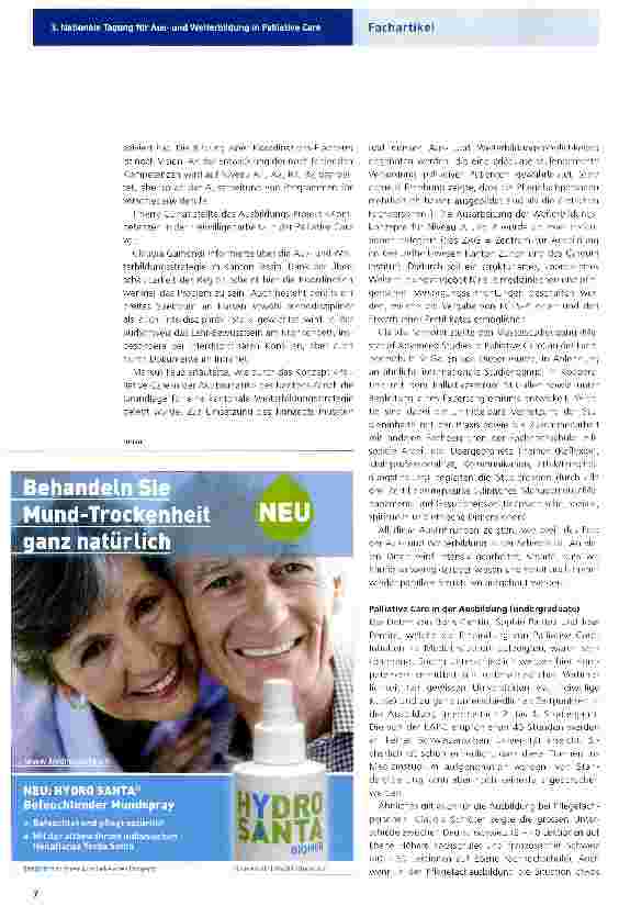 Vorschauseite 3: 3. Nationale Tagung für Ausund Weiterbildung in Palliative Care