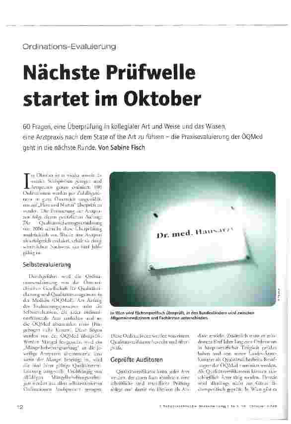 Vorschauseite 1: Nächste Prüfwelle startet im Oktober