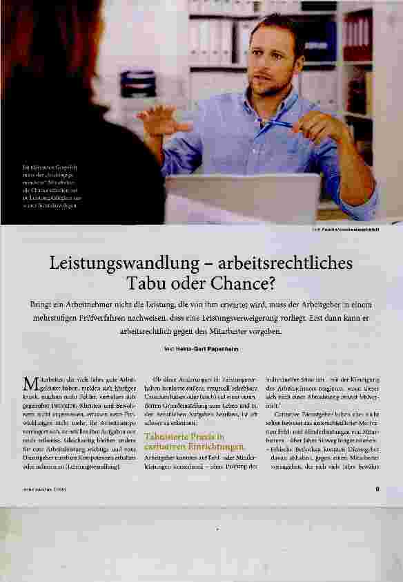 Vorschauseite 1: Leistungswandlung arbeitsrechtliches Tabu oder Chance?