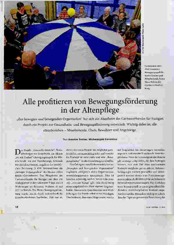 Vorschauseite 1: Alle profitieren von Bewegungsförderung in der Altenpflege