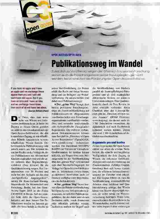 Vorschauseite 1: Publikationsweg im Wandel