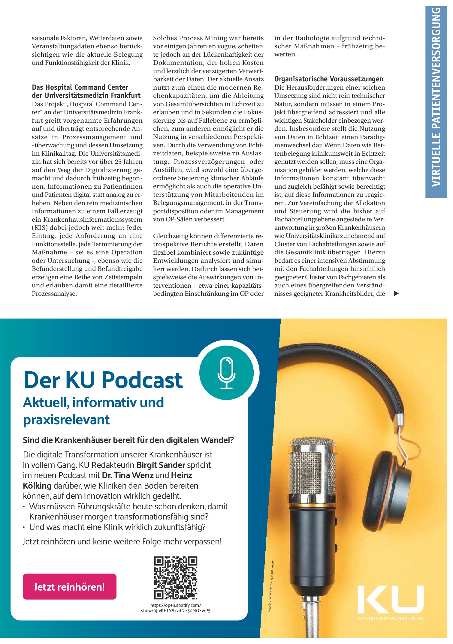 Vorschauseite 2: Mit Effizienz der Zukunft des Krankenhauses begegnen
