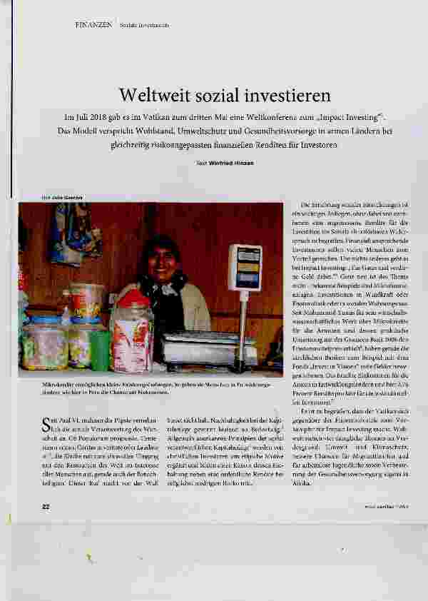 Vorschauseite 1: Weltweit sozial investieren