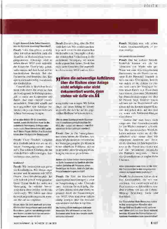 Vorschauseite 2: INTERVIEWmit Günter Preuß, Vorstandssprecher der Deutschen Apothekerund Ärztebank„Der Gesundheitsmarkt bietet weiterhin unglaubliche Chancen