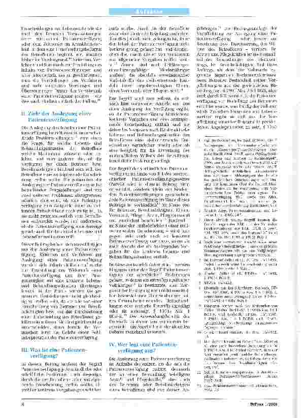 Vorschauseite 2: Auslegung von Patientenverfügungenzugleich eine Betrachtung des Gesetzentwurfs von Stünker et al.