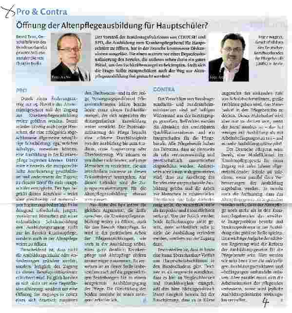 Vorschauseite 1: Öffnung der Altenpflegeausbildung für Hauptschüler?