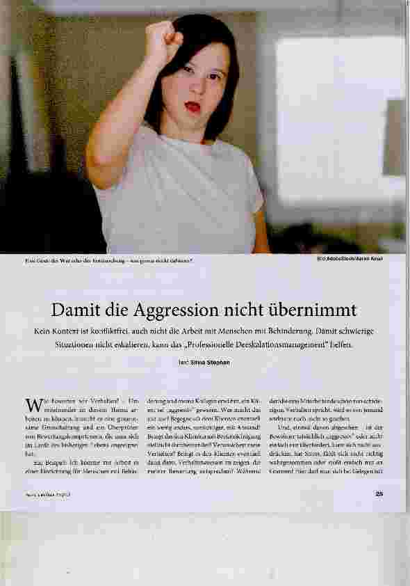 Vorschauseite 1: Damit die Aggression nicht übernimmt