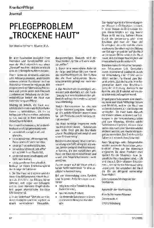 Vorschauseite 1: Pflegeproblem Trockene Haut