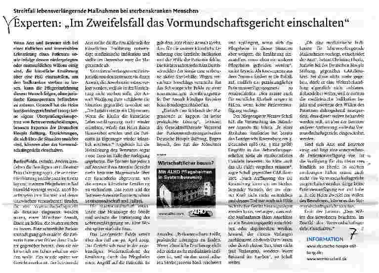 Vorschauseite 1: Im Zweifelsfall das Vormundschaftsgericht einschalten