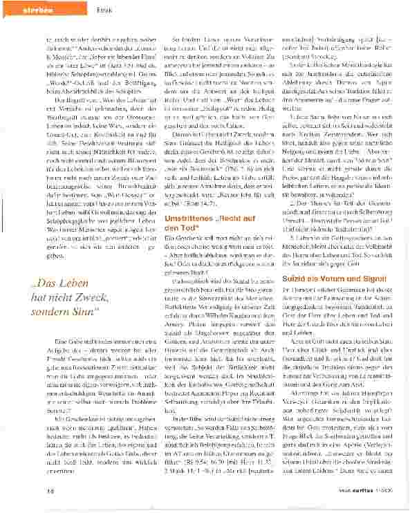 Vorschauseite 2: Kein Mensch kann Leben bilanzieren