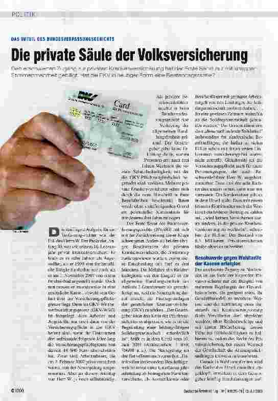 Vorschauseite 1: Die private Säule der Volksversicherung