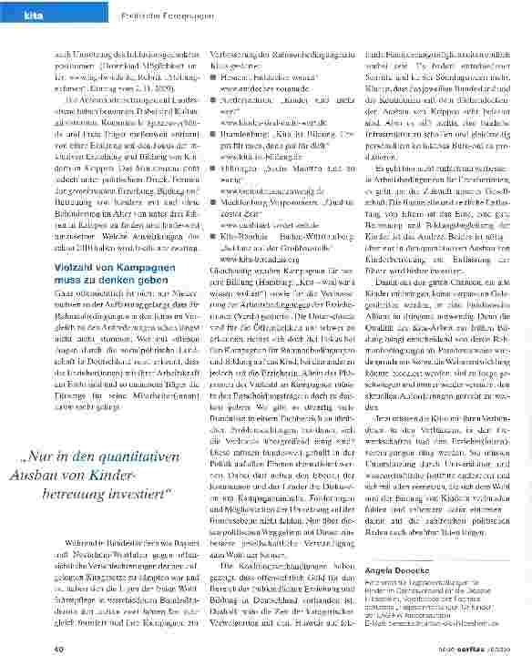 Vorschauseite 3: Kinder sind mehr wert - und Erzieherinnen auch