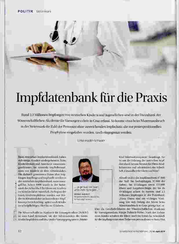 Vorschauseite 1: Impfdatenbank für die Praxis
