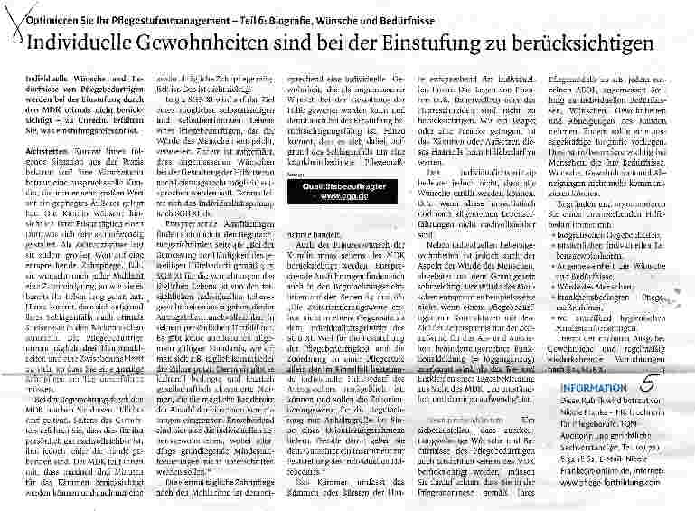 Vorschauseite 1: Individuelle Gewohnheiten sind bei der Einstufung zu berücksichtigen